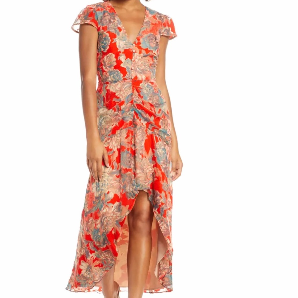 Anthropologie Harlyn High low floral Burnout dress